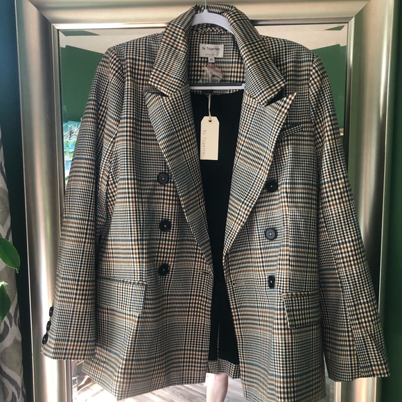 By Together Jackets & Blazers - Plaid blazer Tweed blazer nwt